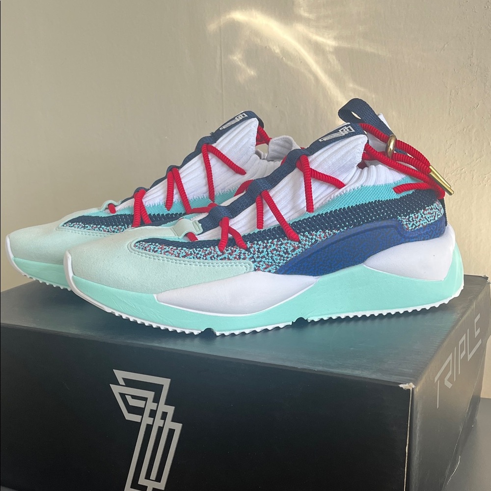 Triple 7 Men's Athletic Shoes - Red, Blue, White